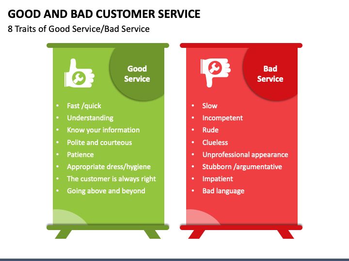 good-and-bad-customer-service-powerpoint-template-ppt-slides