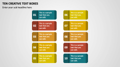 Ten Creative Text Boxes PPT Slide 1