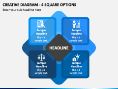 Creative Diagram - 4 Square Options PPT Slide 2