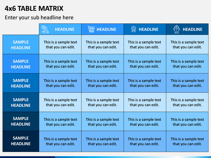 4x6 Table Matrix PPT Slide 1