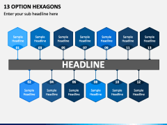 13 Option Hexagons PPT Slide 2