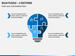 Bulb Puzzle – 4 Sections PPT Slide 1