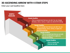 3d Ascending Arrow With 4 Stair Steps PPT Slide 2