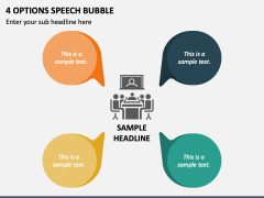 4 Options Speech Bubble PPT Slide 1