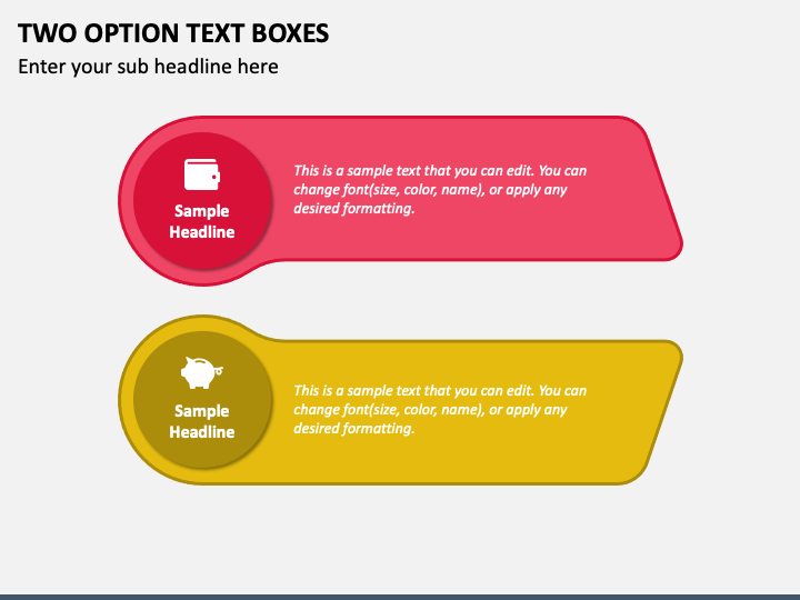 Two Option Text Boxes PPT Slide 1