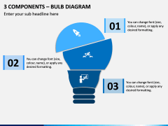 3 Components - Bulb Diagram PPT Slide 1