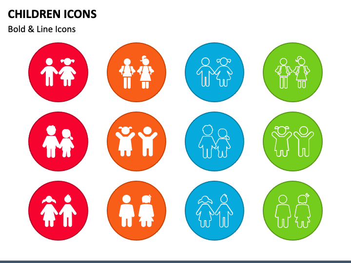 Children Icons PPT Slide 1