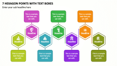 7 Hexagon Points with Text Boxes PPT Slide 1
