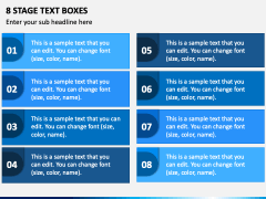 8 Stage Text Boxes PPT Slide 2