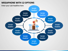 Megaphone with 12 Options PPT Slide 2