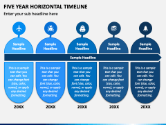 Five Year Horizontal Timeline PPT Slide 1