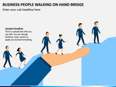 Business-People Walking On Hand Bridge PPT Slide 1