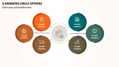 6 Animated Circle Options PPT Slide 1