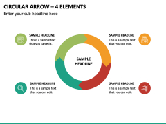 Circular Arrow – 4 Elements PPT Slide 2