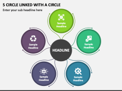 5 Circle Linked with A Circle PPT Slide 1