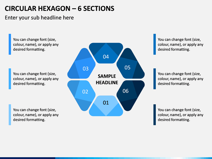 Circular Hexagon – 6 Sections PPT Slide 1