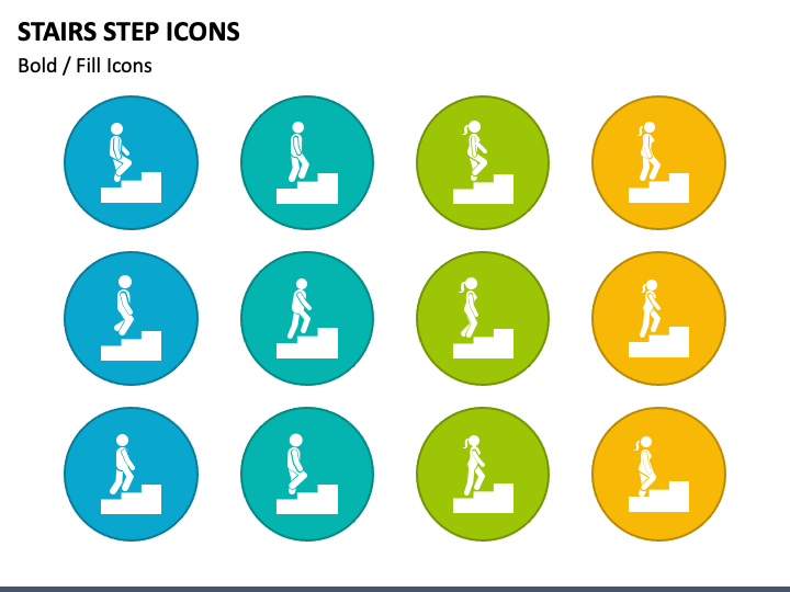 Stairs Step Icons PowerPoint Slide 1