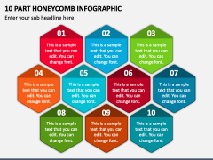 10 Part Honeycomb Infographic PPT Slide 1