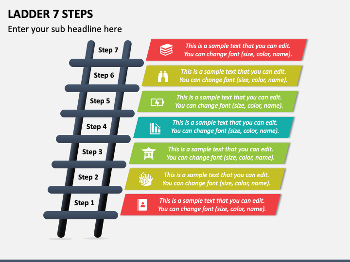 Ladder 7 Steps PowerPoint Template and Google Slides Theme