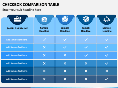 Checkbox Comparison Table Powerpoint Template - Ppt Slides