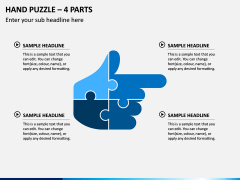 Hand Puzzle – 4 Parts PPT Slide 1