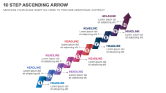 10 Step Ascending Arrow PPT Slide 1
