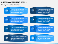 8 Step Modern Text Boxes PPT Slide 2