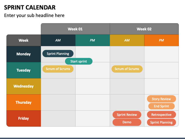 Sprint Calendar PPT Slide 1