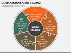 5 Steps Circular Puzzle Diagram PPT Slide 1