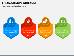4 Hexagon Steps with Icons PPT Slide 1