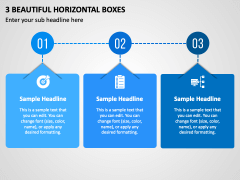 3 Beautiful Horizontal Boxes PPT Slide 1