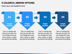 4 Colorful Arrow Options PPT Slide 2