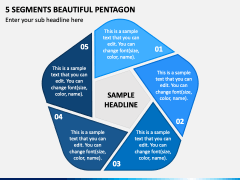 5 Segments Beautiful Pentagon PPT Slide 2