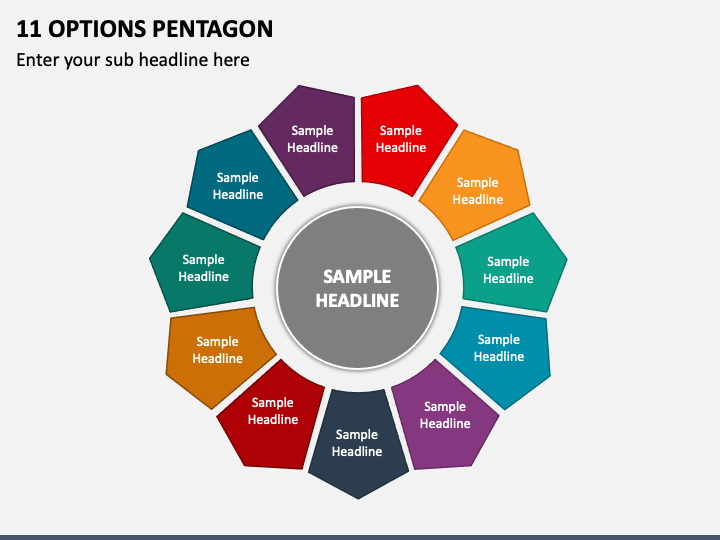 11 Options Pentagon PPT Slide 1