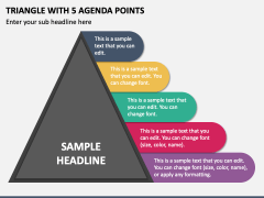 Triangle with 5 Agenda Points PPT Slide 1
