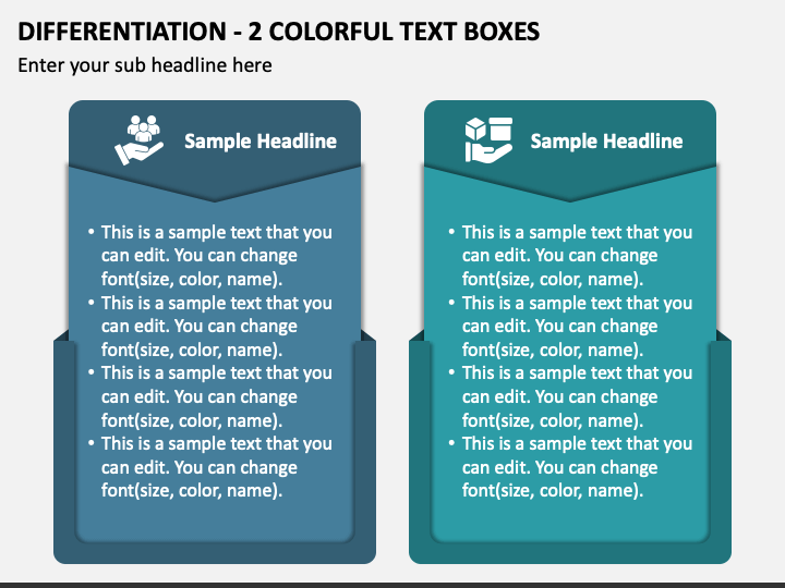 Differentiation - 2 Colorful Text Boxes PPT Slide 1