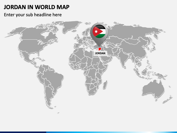 Jordan in World Map PPT Slide 1