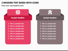 2 Modern Text Boxes with Icons PPT Slide 1