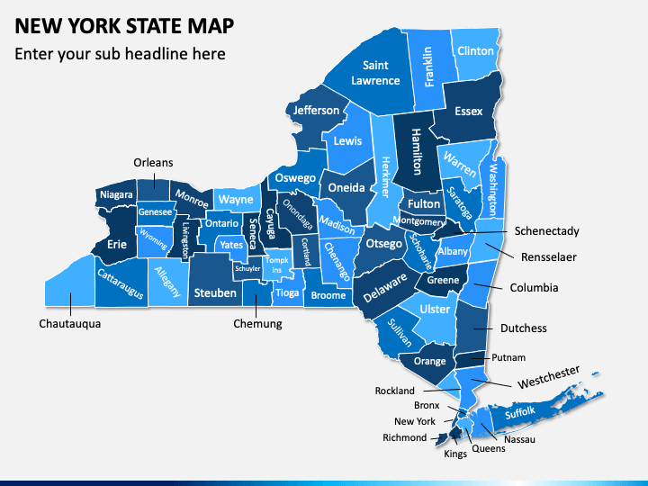 New York State Map PPT Slide 1