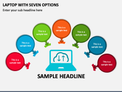 Laptop with Seven Options PPT Slide 2