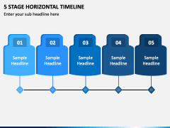 5 Stage Horizontal Timeline PPT Slide 2