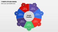 7 Parts Stylish Wheel PPT Slide 1