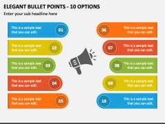 Elegant Bullet Points - 10 Options PPT Slide 1