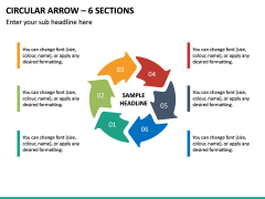 Circular Arrow – 6 Sections PPT slide 2