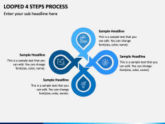 Looped 4 Steps Process PPT Slide 1