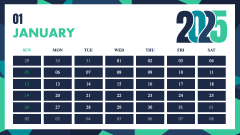 Creative Calendar 2025 PPT Slide 2