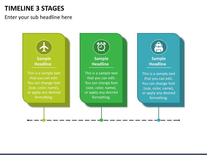 Timeline 3 Stages Slide 1