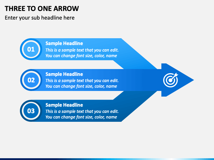 Three to One Arrow PPT Slide 1