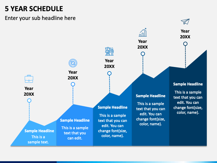5 Year Schedule PowerPoint Template PPT Slides SketchBubble