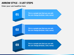 Arrow Style - 3 List Steps PPT Slide 2